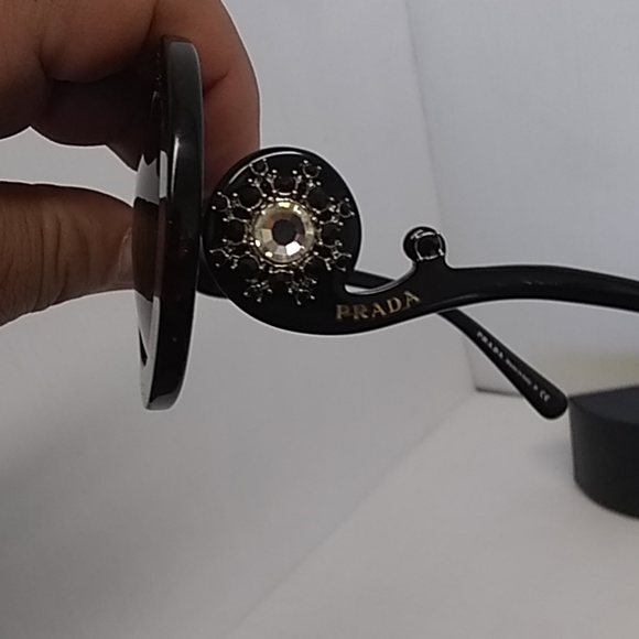 Prada woman sunglasses SPR 27QS PDN-2AD1 round - Picture 4 of 8